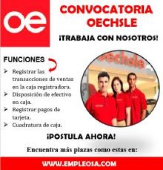 Cajero Full Time - Oechsle Tienda La Curva